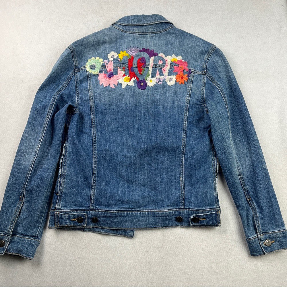 Pilcro and The Letterpress Embroidered Denim Jacket Amore Size S